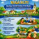 A colourful poster advertises a Kilsby Parish Council councillor vacancy, highlighting meeting times, benefits of joining, and contact details. Illustrated people are shown discussing and volunteering in a village community setting.